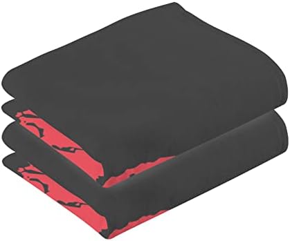 Комплект Кърпи YYZZH от Памук, Сексуална Кърпи за баня с Червени Устни на Черния Кърпа за Ръце, Поглъщащ Меки