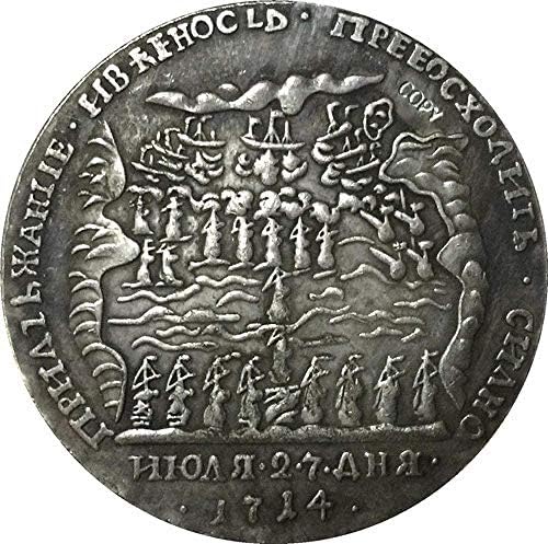 Вызовная Монета 1714 Петър I Копия на монети от Русия за Домашен интериор на Офис Събиране на Монети