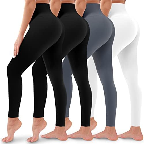 4 Опаковки Леггинсов за жени, Подтягивающие задните части, С Висока Талия, С контрол на корема, Без Прозрачни Панталони За