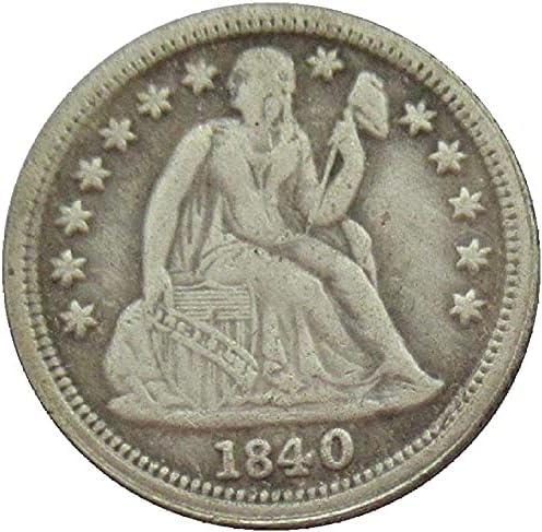 АМЕРИКАНСКИ Натерни повишаване на 10 цента на Посребрени копированные Възпоменателни монети, 1840 г.