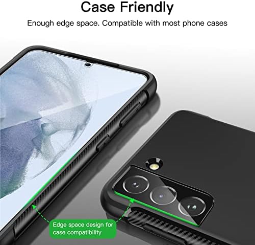 Защитно фолио JETech за Samsung Galaxy S21 Плюс 6,7 инча със защита на обектива на камерата, е Прост Инструмент за инсталиране, Фолио, изработени от закалено стъкло, HD Clear, по 2 пак