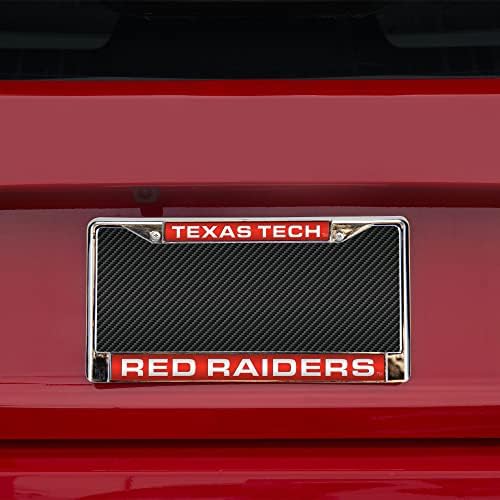 NCAA Texas Tech Red Raiders - Червена Паста, Вырезанная Лазер, Вградени Стандартна Хромирана Рамка Регистрационен номер