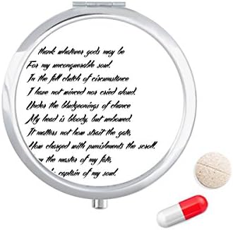 Поетичен Цитат, Никога Не Се Отказвай Ненадминат Калъф За Хапчета В Джоба Кутия За Съхранение На Лекарства Контейнер Опаковка