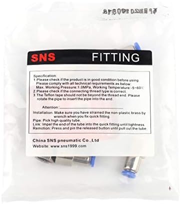SNS SPCF1/4-N02 1/4 Тръба OD x 1/4 NPT Вътрешна Директно от никелиран Месинг за свързване на тръбопроводи за пневматични