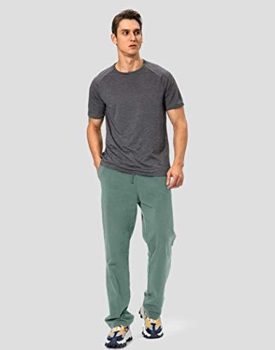 Мъжки Памучни Панталони за Йога Pudolla, Спортни Панталони за Отдих с Открит Дъното, Всекидневни Плетени Панталони за Мъже