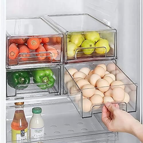 Mano 2 Прозрачни Чекмеджета за хладилник Прибиращи Штабелируемые Кутии за Хладилник Организаторите Кутии За съхранение в Склада,