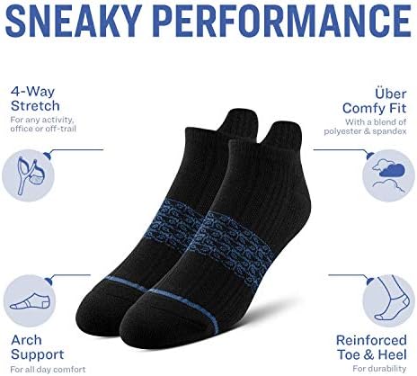 Чифт Мъжки Спортни Памучни чорапи Thieves - 6 Опаковки с Мек Ниско деколте за мъже