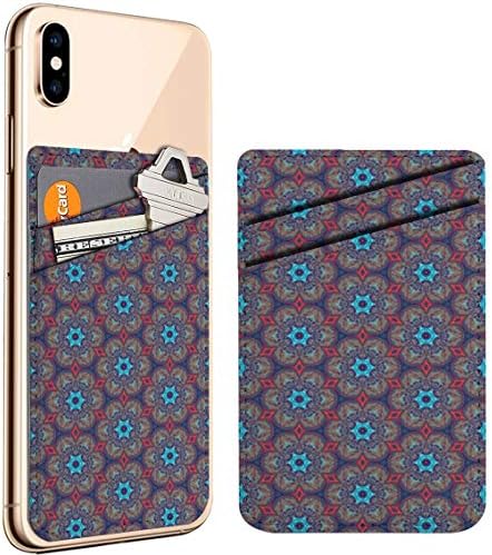 (Цветни) Държач за мобилен телефон с лична карта, кредитна карта, Кожен Държач за чантата, Джоба калъф, съвместим с iPhone, Samsung Galaxy с Android