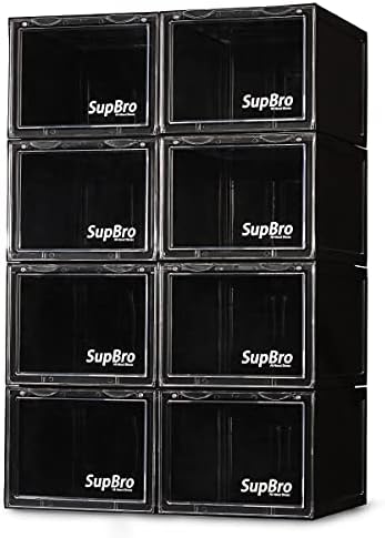 Кутия за събиране на SupBro - Кутия за съхранение на обувки с лесен достъп -Пластмасова Сгъваема Сгъваема витрина за съхранение на маратонки с прозрачен организатора ?