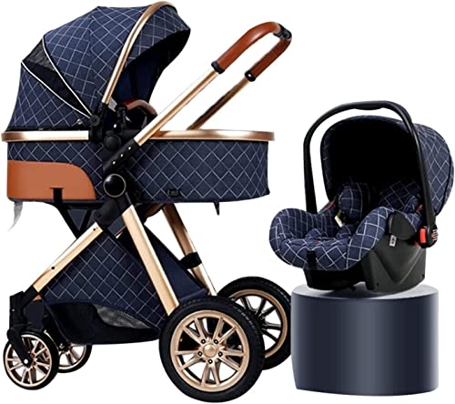 Детска количка 2 в 1, Бебешки колички, Органайзер за детска количка, Голяма чанта за майките, Дъждобран, Луксозна