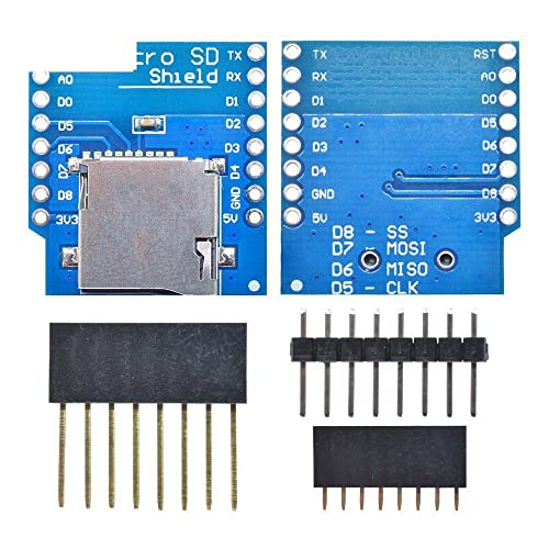 Micro SD Card Shield WeMos D1 Mini WiFi ESP8266 TF Модул за Карта памет, с Изводи за Arduino