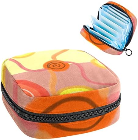 ORYUEKAN Чанта За Съхранение на Хигиенни Кърпички, Преносим Чанта за съхранение на Менструалния Купа за Жени и Момичета, Абстрактно Изкуство, Нощ Пустинна