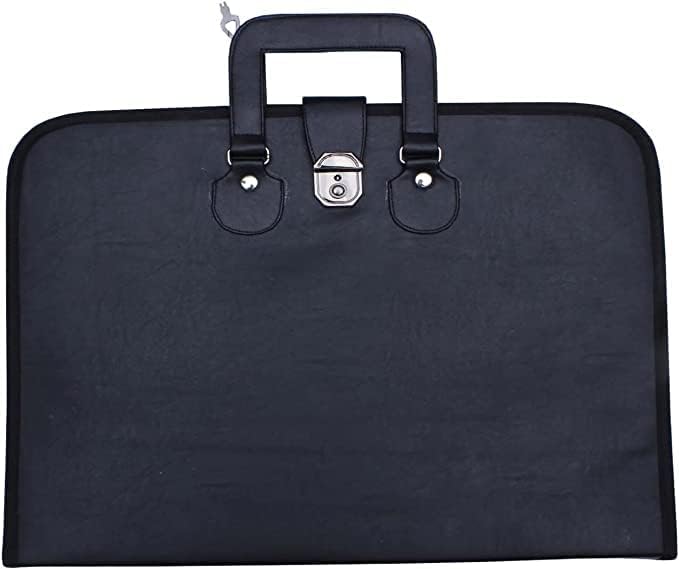 Елегантна чанта с масонскими регалиями за Престилка и яка-на веригата за доставки с мека дръжка в черен цвят.