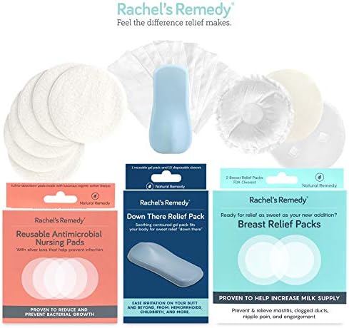 Набор от Rachel's Remedy Mom Essentials: Улесняване на набор от на Дъното, Антимикробни подложки за хранене и пакети