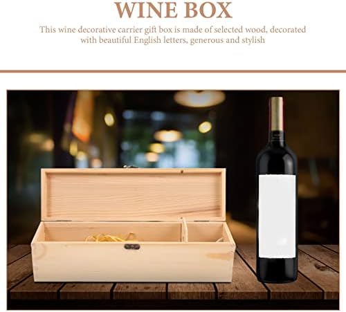 Кутия за Вино Сватбен Декор GANAZONO, Единична Дървена Кутия За Вино, Подарък Опаковъчна Кутия, Дървена Подарък