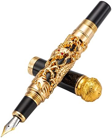 Писалка Jinhao Golden Dragon с Извито Перо Fude Pen с Продадени на Метална Топка Отгоре