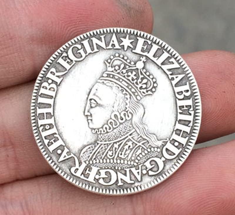 1601 Британската Монета От Чиста Мед, Сребърно Покритие Старинна Сребърна Доларова Монета