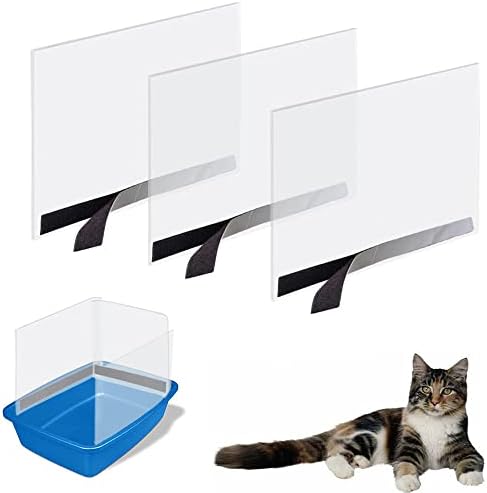 3 Опаковки визии за котешки тоалетни, Панел за котешки тоалетни с отворен покрив с високо страна - Дръжте го в тавата (котешката