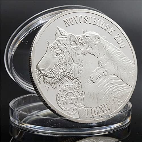 Монета с изображение на животно, Царят на зверове Тигър Възпоменателна Монета Мемориал медал на Сребърна Монета Главата на Британската