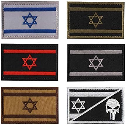 Нашивка на Тактическа военна лента за ръка с израелски флаг, Бродирани Морална еврейската Звезда на Давид 2x3,