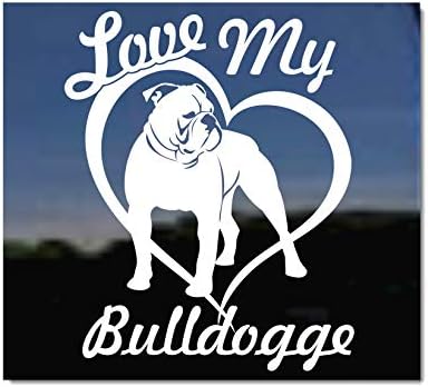 Love My Bulldogge | Vinyl Стикер NickerStickers® Old English Bulldogge За кучета с надпис