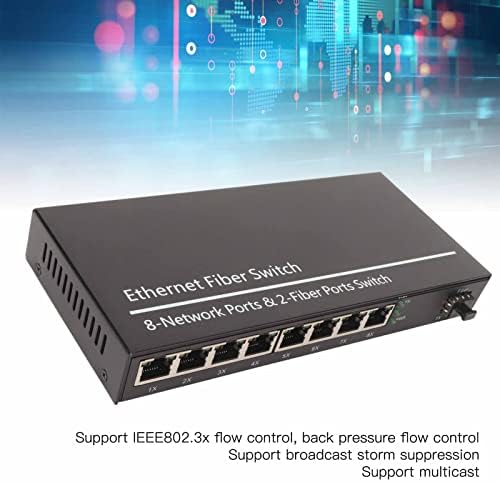 Медиаконвертер Ethernet, Fiber, 1 Оптичен порт, 8 Електрически Пристанища, Метални Влакна Gigabit Ethernet до 120
