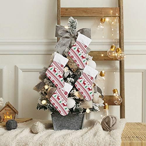 Коледни Чорапи ALAZA с Геометричен Модел във формата на Лос, Снежинки, Класически Персонализирани Малки Чулочные Украса за Семейни празници, Определени декор за парт