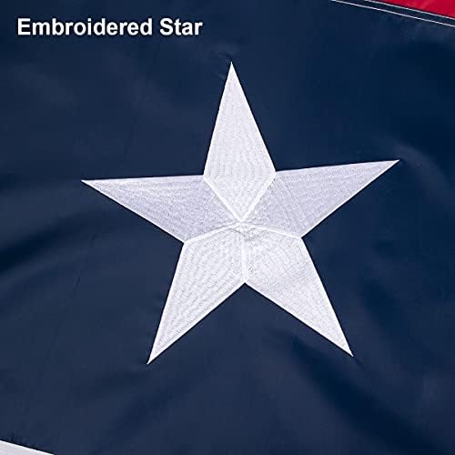 Texas Flag Outdoor - Знамена на щата Тексас от ултра силна Найлон с Бродирани Звездите, Нашитыми Ивици и