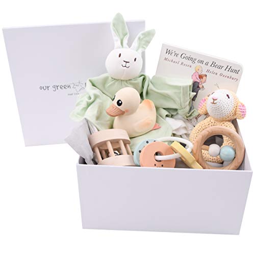 Висококачествен подарък за бебе - Органични играчки на справедливата търговия в здрава кутия за спомен
