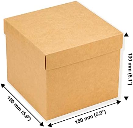 Хартиени кутии WonderPack за опаковки - Картонени Кутии за предложения от крафт-хартия - Подарък кутия 5,9х5,9х5,1 инча, 12 Опаковки
