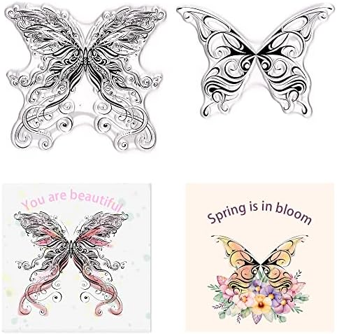 Hying 2 БР. Пролетни Прозрачни Печати с пеперуди за Производство на пощенски Картички, Татуировка Художествени