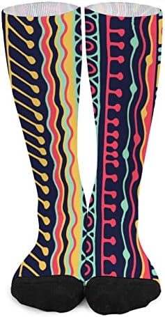 Племенни Реколта Етнически Чорапи С Принтом В Тона на Цвета, Спортни Чорапи до Коляно за Жени и Мъже