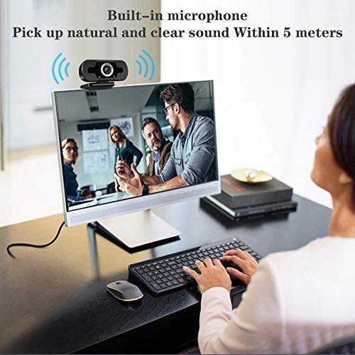 Уеб-камера 1080P HD с микрофон с шумопотискане за видео разговори на лаптопи и настолни компютри, видео запис,