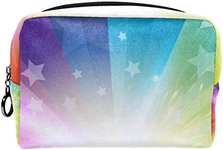 Чанта за грим TBOUOBT Пътна Косметичка, Bag-Чанта, дамска чанта с цип, с Преливащи се цветове Линия на Звездите