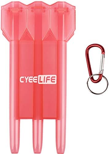 CyeeLife-Калъф за стреличките, Червен Прозрачен пластмасов чантата си за дартс-11 цвята за всички видове стреличка-Титуляр-Пластмасов