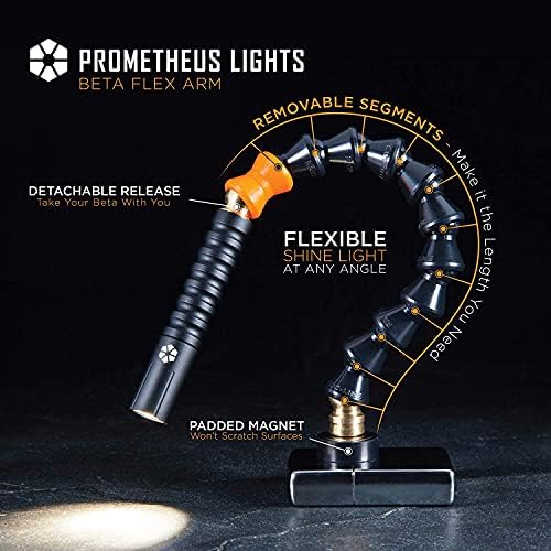 Магнитно закопчаване Prometheus Светлини Beta Flex Arm (Гъвкав лост с фенерче Beta Brass)