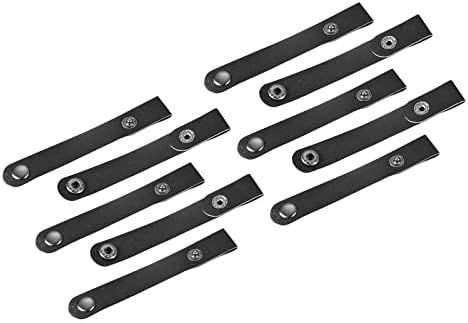 Кожени Cable Колани MECCANIXITY, Органайзер за Кожени Въжета, Преносими Cable USB-Колани 100x15 мм, Черен, Управление