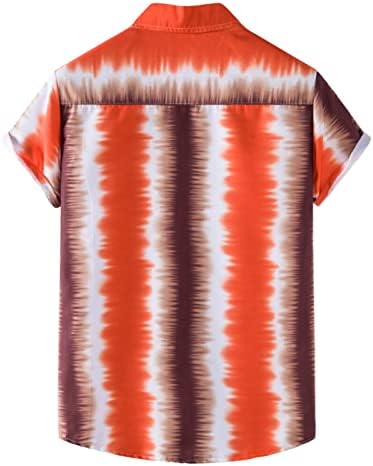 BEUU Летни Мъжки Хавайски Ризи, тениски с къс ръкав и Копчета, Лоскутный Шарени Принт, Плажни Върховете Aloha Свободно Намаляване