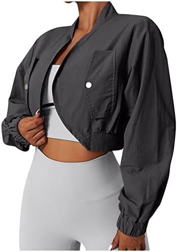 NOKMOPO / Дамски палта, Дамски Модни Ежедневни Блузи с дълъг ръкав, Обикновена Свитшоты с V-образно деколте за Фитнес