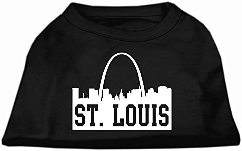 Mirage Pet Products 12-Инчов Тениска с Трафаретным принтом St. Louis Skyline за домашни любимци, Средна, Черна