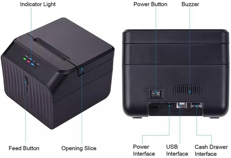 Термопринтер N/A за настолен принтер за етикети, създател на лепило етикети (Цвят: черен, размер: 11 * 12 cm)