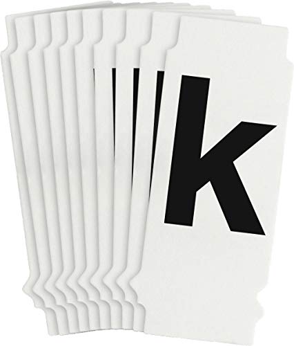 Винил Брейди 8235-K (B-933), 1 Черно Helvetica Quik-Подравняване - Черно малки букви, букви К (опаковка от 10 броя)