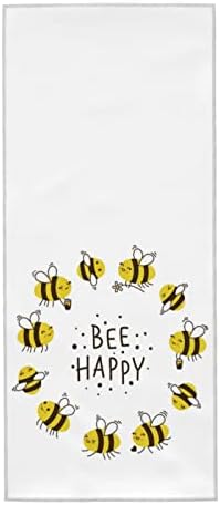 Granbey Bee Happy Кърпи За Ръце Honey Bee Кухненски Кърпи за Деца, Мъже, Жени, Кърпа за Фитнес, За Баня, От Микрофибър, Леко, Меко, Впитывающее Вода