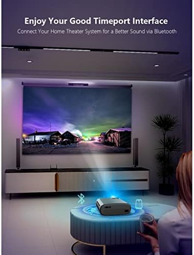 ZHUHW V50 Преносим проектор 5g Mini Smart Real 1080p Full Movie Proyector 200Led Проектор с голям екран (цвят: E)