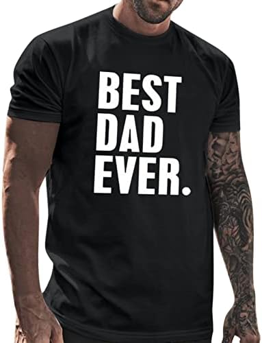 XXBR Мъжки тениски в Деня на бащата, Летни с Къс ръкав и писмото принтом, Приталенные Основни Блузи, Ежедневни Тениска с кръгло