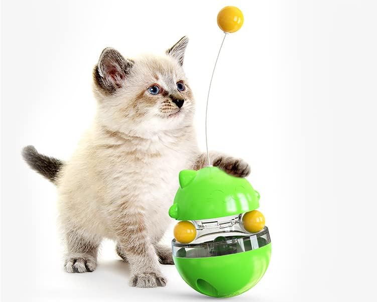 NP Zhaocai котка, качающиеся играчки с дырявой храна, не обърнати играчки за котки, дизайн с двойна топка, с тизерной пръчица