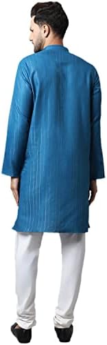 Мъжки Памук Пижамный Комплект Zari Long Kurta, Индийски и Ежедневни Облекла За Йога, Kurta за Мъже, традиционно Облекло