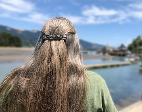 Шнола за коса Лили, Много голяма метална шнола с ръчно изработени, произведен в САЩ, със 100-милиметрова внос на френската