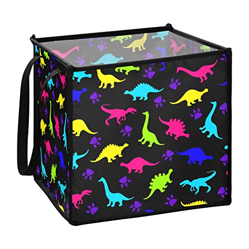 Цветни Динозаврите Кутия За Съхранение Сгъваема Кошница За Съхранение на Играчки Куб Кошница за Дрехи Водоустойчив Детска Количка