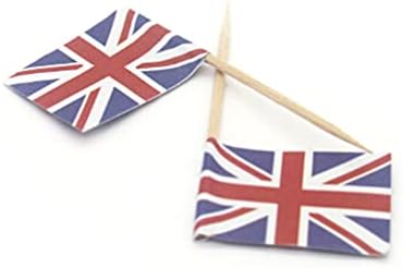 Украса на Кексчета, Знамена-клечки за Зъби за Страната, Знаме на Обединеното Кралство, Топперы за Кифли, Британска Пръчка за Торта, Флаг на Великобритания, Плодови П